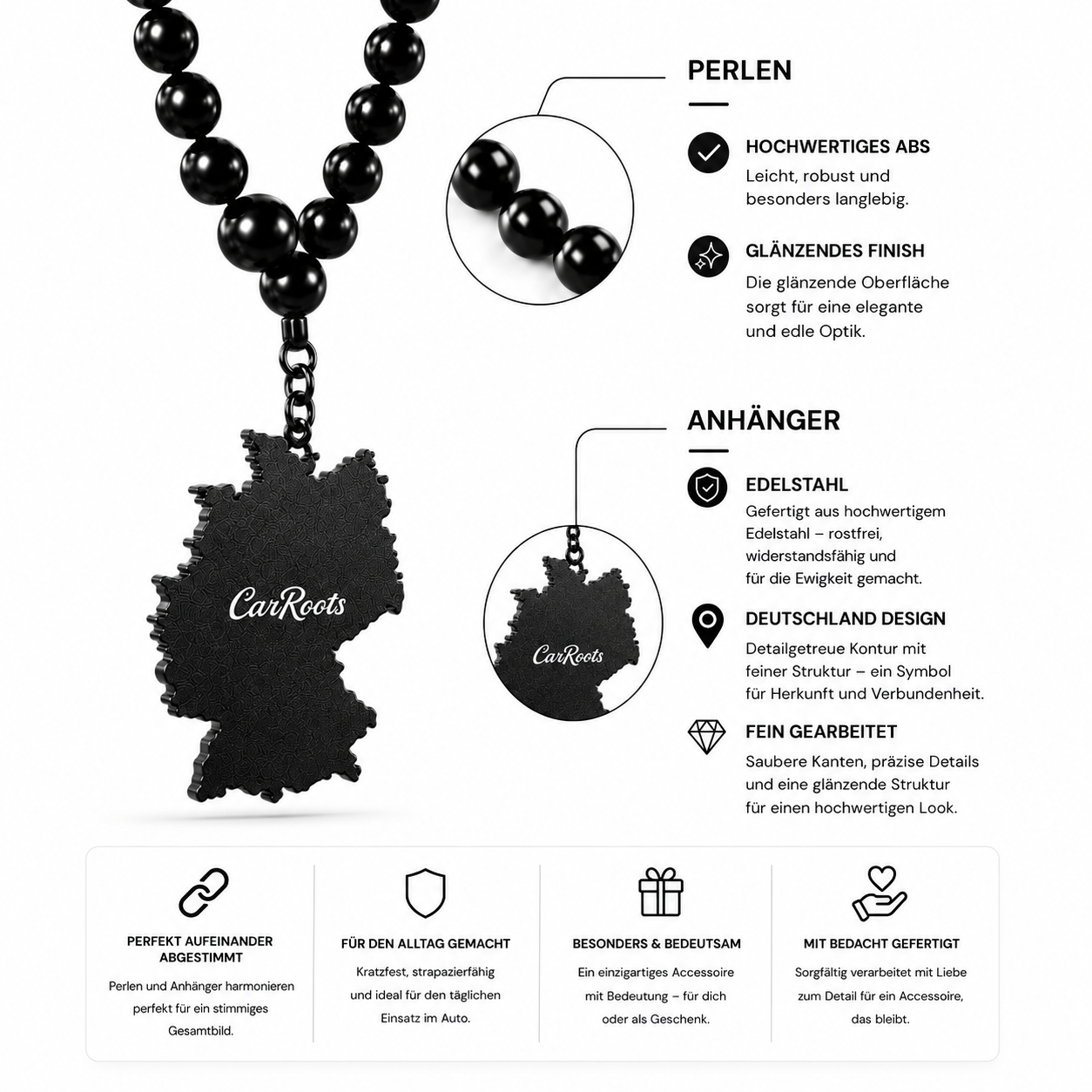 Germany Pearl Necklace - Car Rearview Mirror Pendant